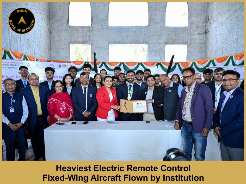Heaviest Electric Remote Control Fixed-Wing Aircraft Flown by Institution.