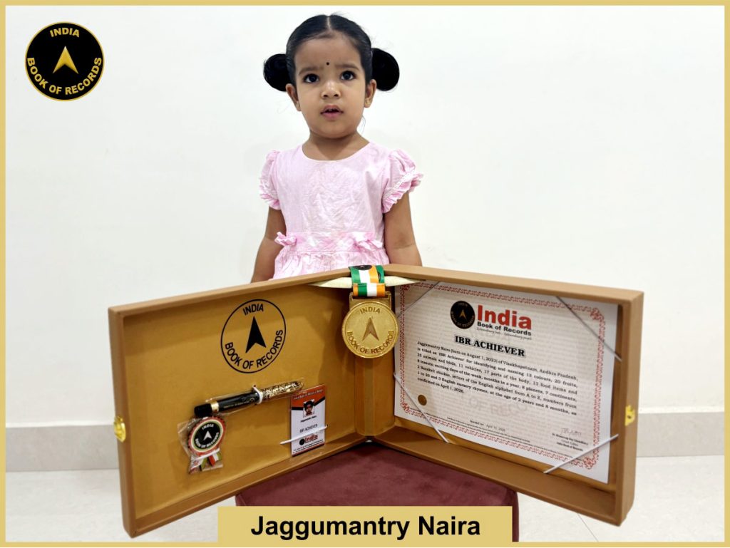Image of Jaggumantry Naira with IBR Achiever certificate.