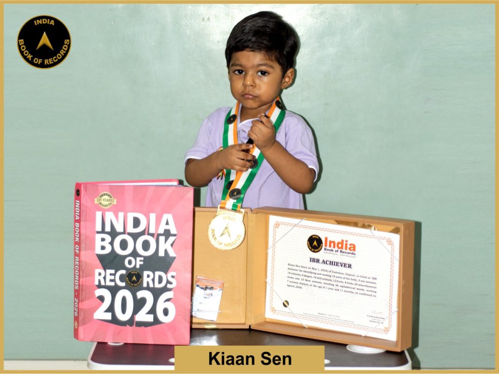 Pic of Kiaan Sen with IBR Achiever certificate.