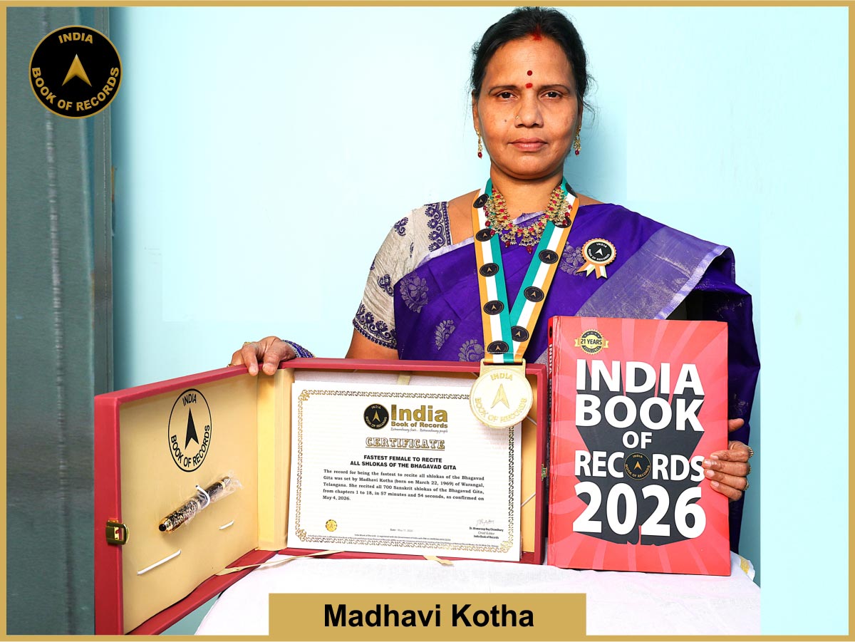 Fastest female to recite all shlokas of the Bhagavad Gita