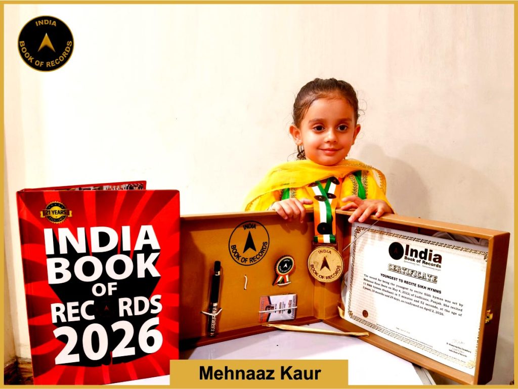 Image of Mehnaaz Kaur, Youngest to recite Sikh hymns