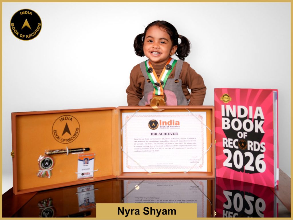 Image of Nyra Shyam with IBR Achiver Certificate.