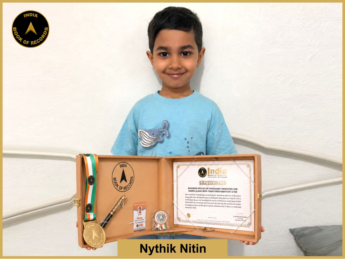 Maximum species of dinosaurs identified and named along with their food habits by a kid