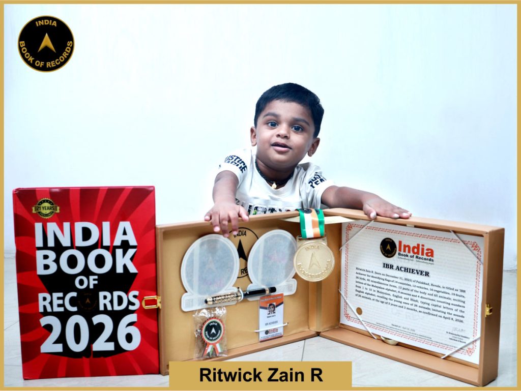 Image of Ritwick Zain R. with IBR Achiever Certificate.