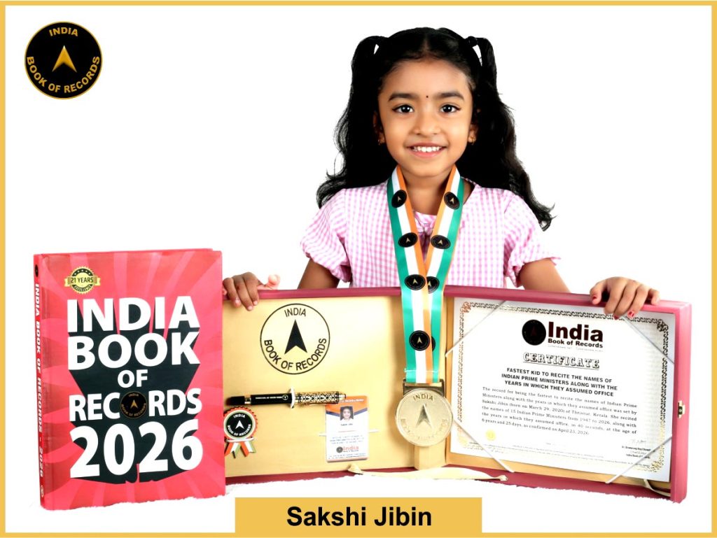 Image of Sakshi Jibin, Fastest kid to recite the names of Indian Prime Ministers along with the years in which they assumed office.