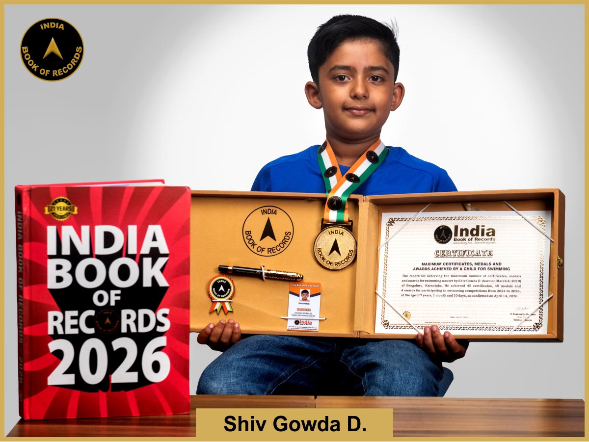 Maximum certificates, medals and awards achieved by a child for swimming