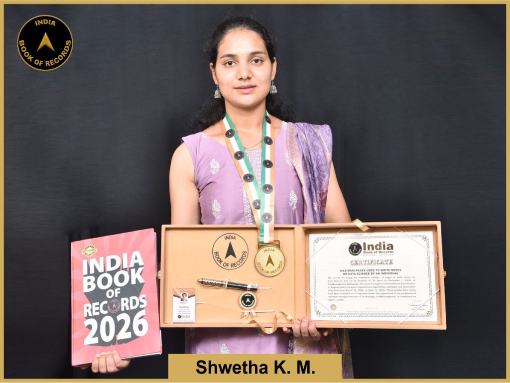 Image of Shwetha K m ,Maximum pages used to write notes on Data Science by an individual