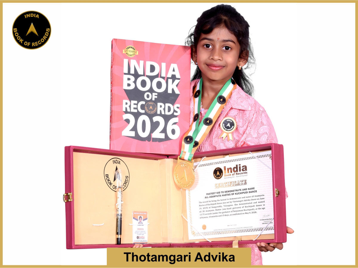 Fastest kid to demonstrate and name all Asamyuta Hastas of Kuchipudi dance