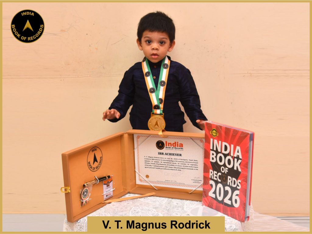 image of V. T. Magnus Rodrick with IBR Achiever certificate.