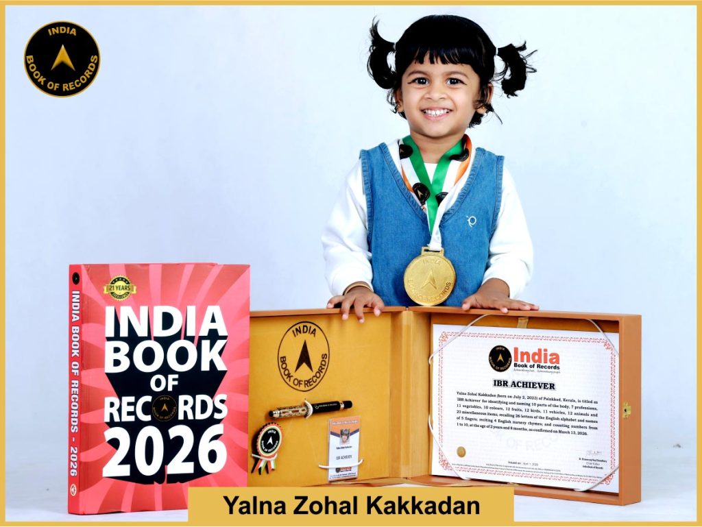 Image of Yalna Zohal Kakkadan with IBR Achiever certificate.