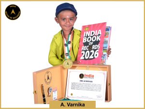 Image of A. Varnika with IBR Achiever certificate.