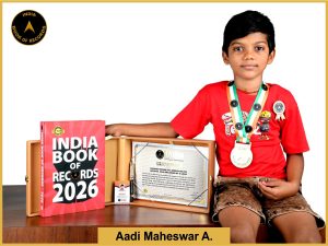 Image of Aadi Maheswar, Maximum words of a speech on the National Song delivered by a child.
