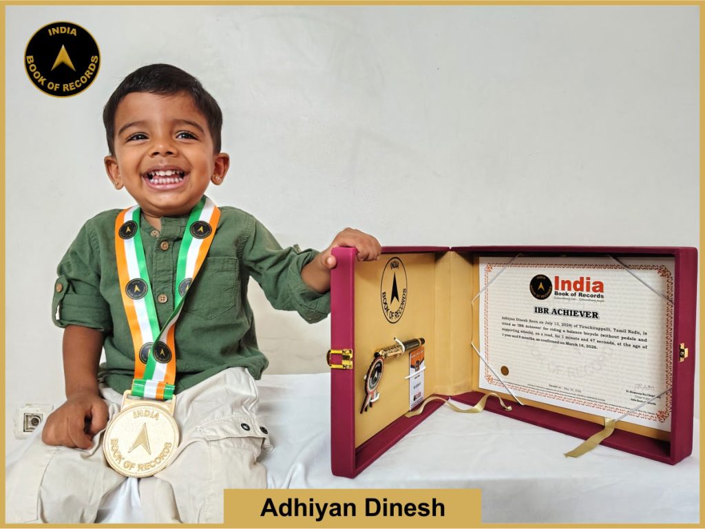 Image of Adhiyan Dinesh with IBR Achiever certificate.