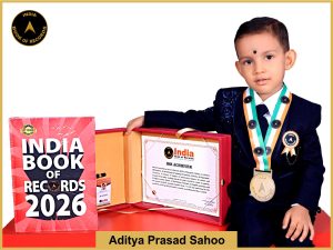 Pic of Aditya Prasad Sahoo with IBR Achiever Certificate.