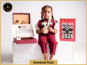 Image of Amaanat Kaur with IBR Achiever Certificate.