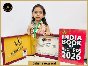 Image of Delisha Agarwal with IBR certificate .