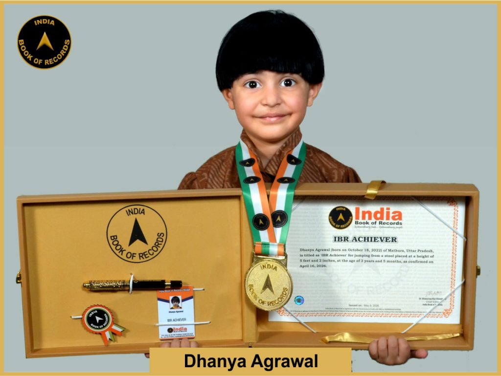 Image of Dhanya Agrawal with IBR Achiever Certificate.