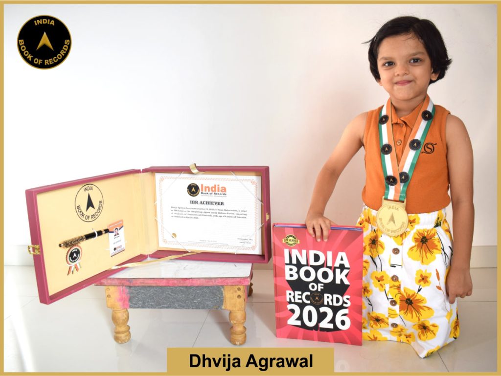 Image of Dhvija Agrawal with IBR Achiever certificate.