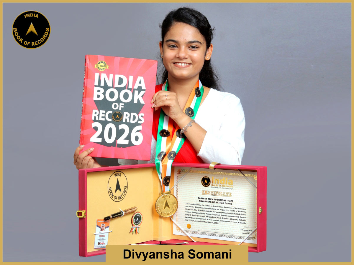 Fastest teen to demonstrate Navarasas of Kathak dance