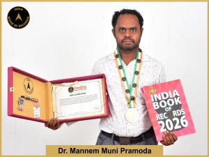 Image of Mannem Muni Pramoda with IBR certificate.