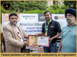 Fastest plantation of 1000 saplings conducted by an organisation.