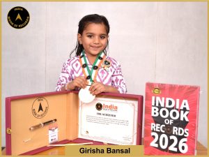 Image of Girisha Bansal with IBR certificate.