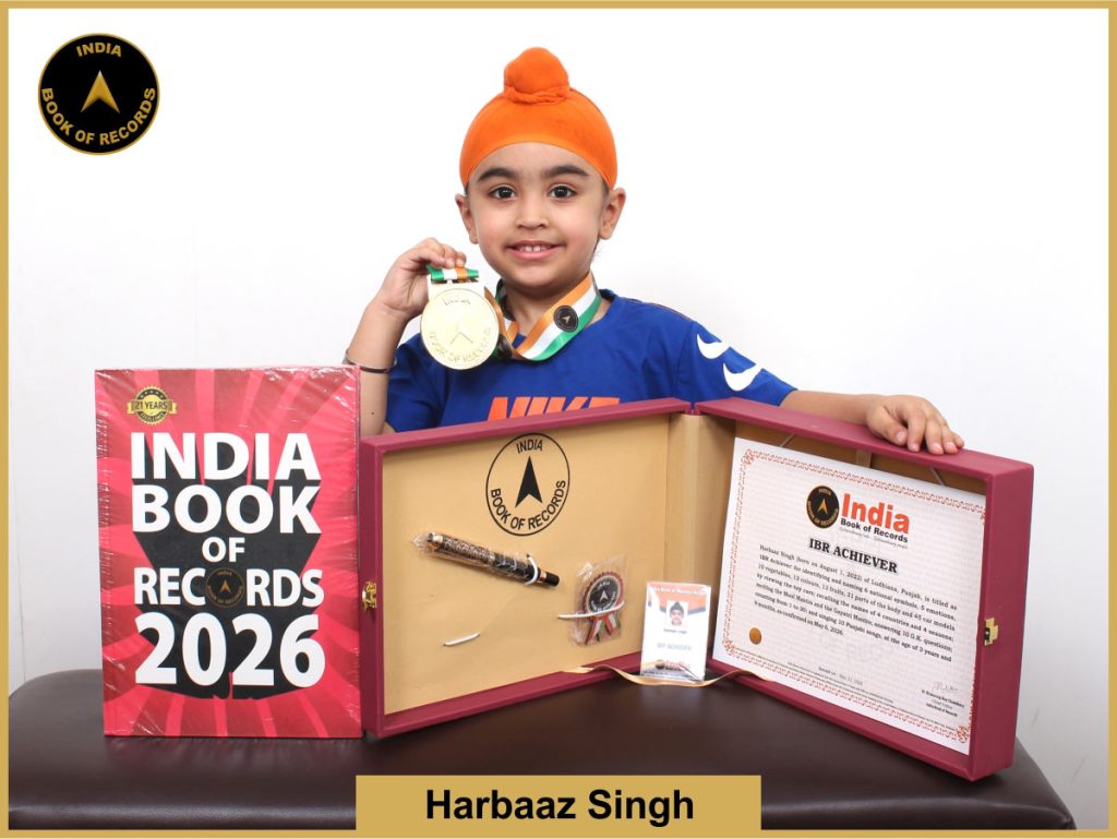 Image of Harbaaz Singh with IBR Achiever Certificate.