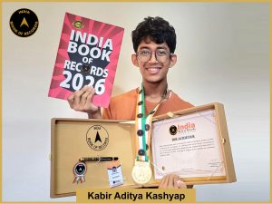 Image of Kabir Aditya Kashyap with IBR Achiever certificate.