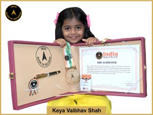 Image of Keya Vaibhav Shah with IBR Achiever certificate.