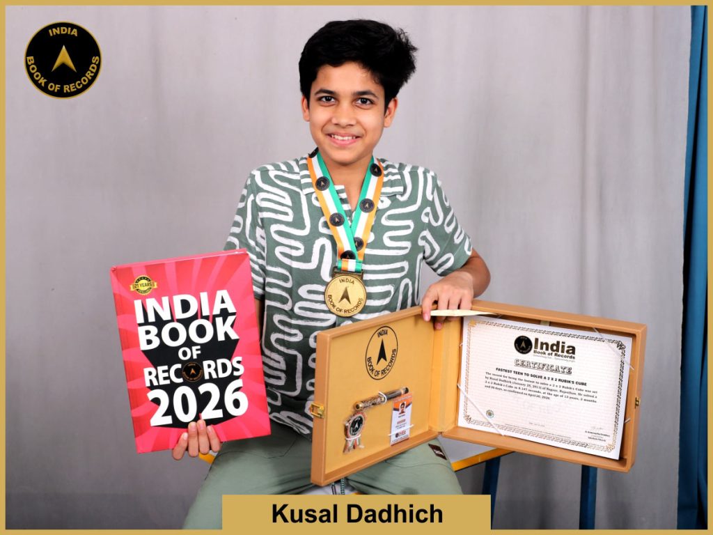Image of Kusal Dadhich, Fastest teen to solve a 2 x 2 Rubik's Cube.