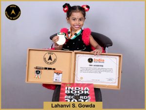 Image of Lahanvi S. Gowda with IBR Achiever Certificate.