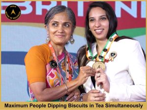 Maximum People Dipping Biscuits in Tea Simultaneously.