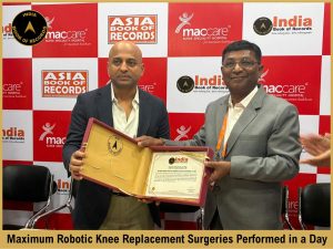 Maximum Robotic Knee Replacement Surgeries Performed in a Day.