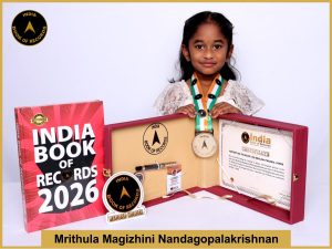 Image of Mrithula Magizhini Nandagopalakrishnan, Fastest kid to recite 100 English phrasal verbs.
