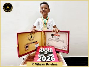 Image of P. Vihaan Krishna with IBR Achiever Certificate.