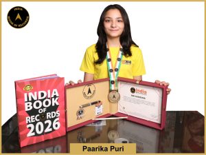 Image of Paarika Puri with IBR Achiever certificate.
