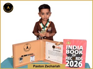 Image of Paxton Zechariah with IBR Achiever certificate.