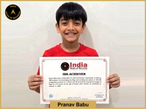 Image of Pranav Babu with IBR Achiever certificate.