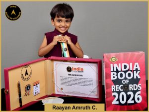 Pic of Raayan Amruth C. with IBR Achiever Certificate.