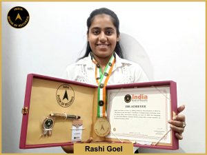 Image of Rashi Goel with IBR Achiever Certificate.
