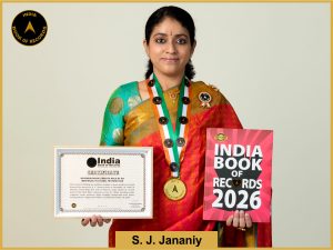 Image of S. J. Jananiy with IBR certificate.