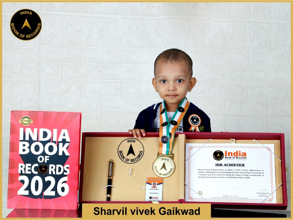 Image of Sharvil Vivek Gaikwad with IBR Achiever Certificate.