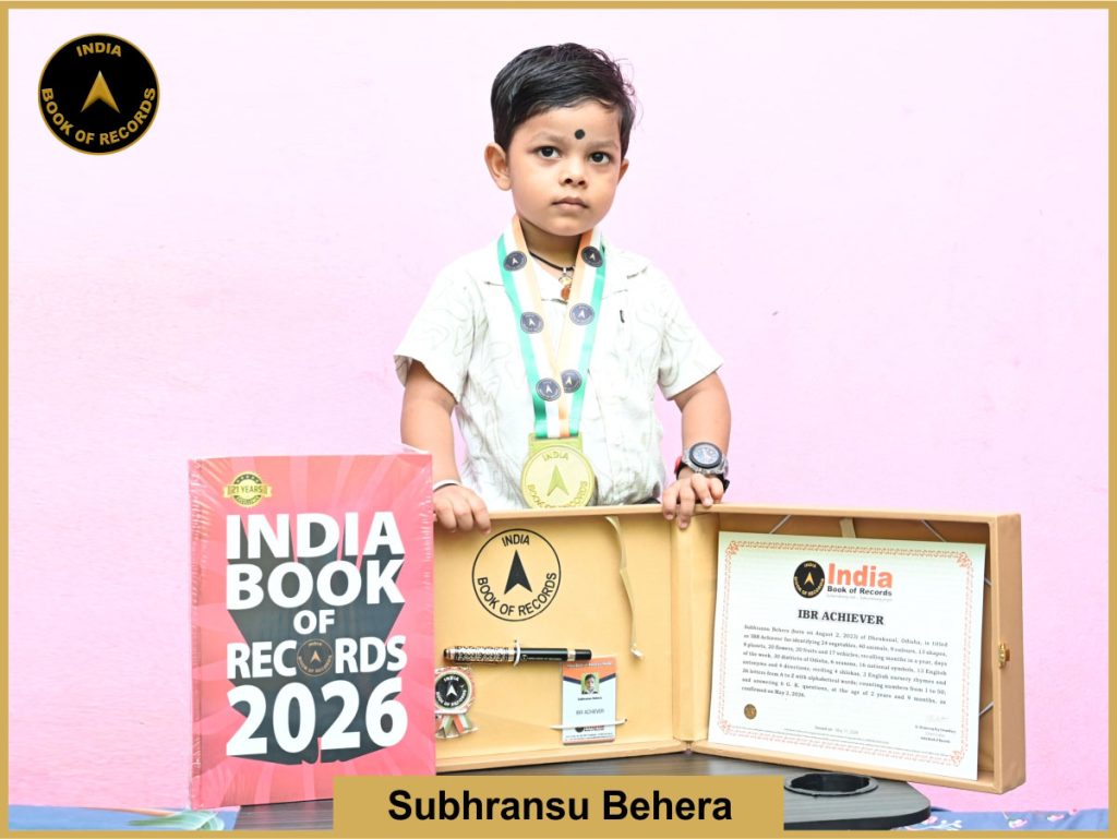 Image of Subhransu Behera -withIBR Achiever certificate.