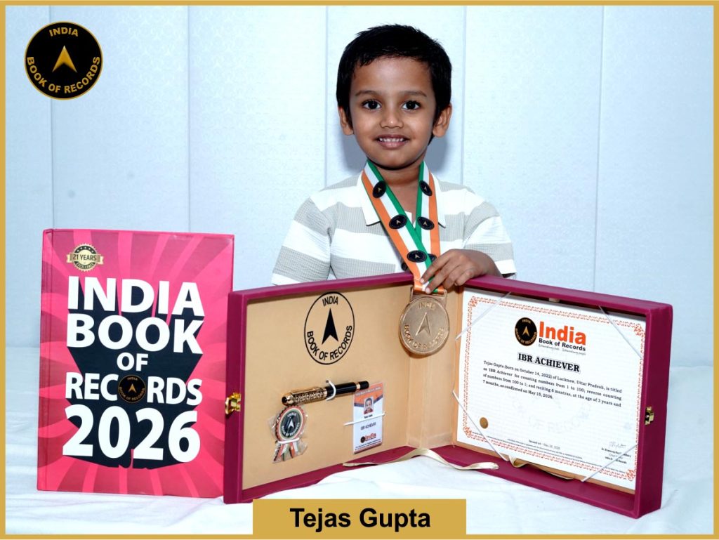 Image of Tejas Gupta with IBR Achiever Certificate.