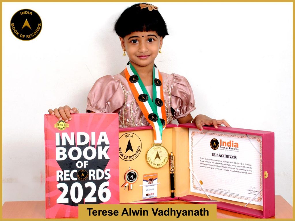Image of Terese Alwin Vadhyanath with IBR Achiever certificate.