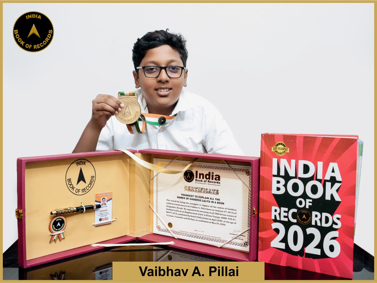 Youngest to explain all the names of Goddess Lalita in a book