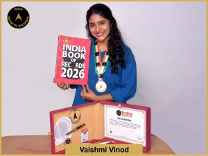 Image of Vaishmi Vinod with IBR Achiever certificate.