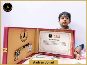 Image of Aadvan Johari with IBR Achiever Certificate.