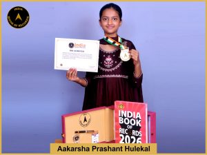 Image of Aakarsha Prashant Hulekal with IBR Achiever Certificate.