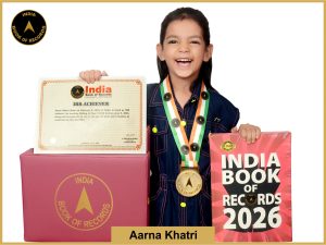 Image of Aarna Khatri with IBR certificate .